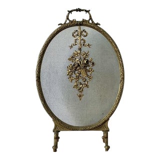 Vintage Baroque Gilt Tipped Fire Screen For Sale