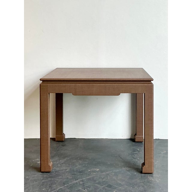 Vintage Boho Lacquered Grasscloth Game Table For Sale - Image 4 of 12