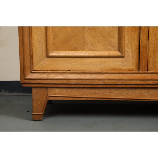 Brown 1940s French Art Deco Oak Sideboard, Three-Door Design, Sturdy Storage For Sale - Image 8 of 17