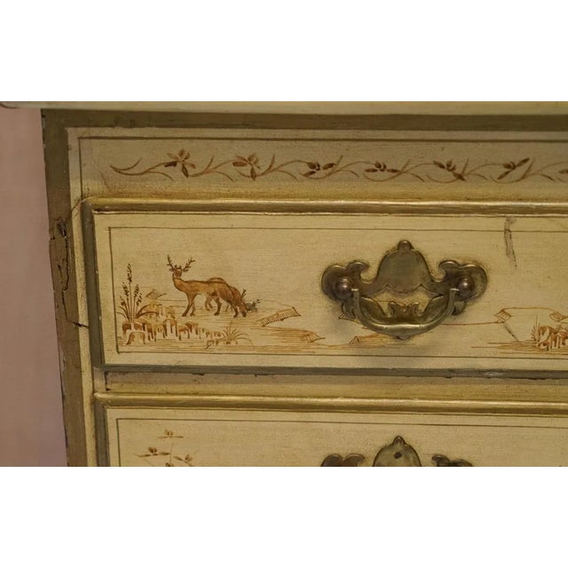Animal Skin Chinese Chippendale Style Sideboard with Chinoiserie Marble Top For Sale - Image 7 of 18