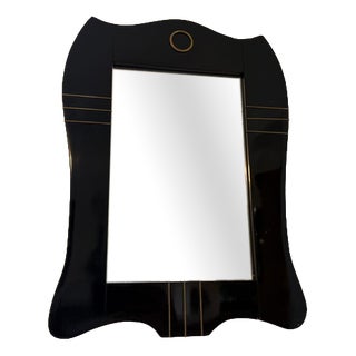 Antique Art Nouveau Walnut Veneered Wall Mirror, 1890s For Sale
