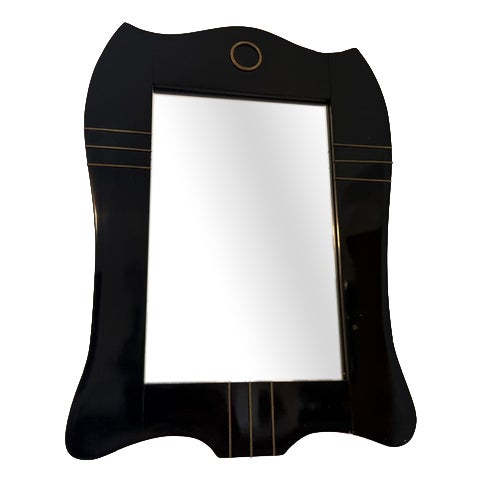 Antique Art Nouveau Walnut Veneered Wall Mirror, 1890s For Sale