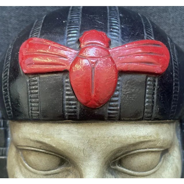 Art Deco "Pharaoh W/ Winged Scarab," Art Deco Relief Sculpture For Sale - Image 3 of 4