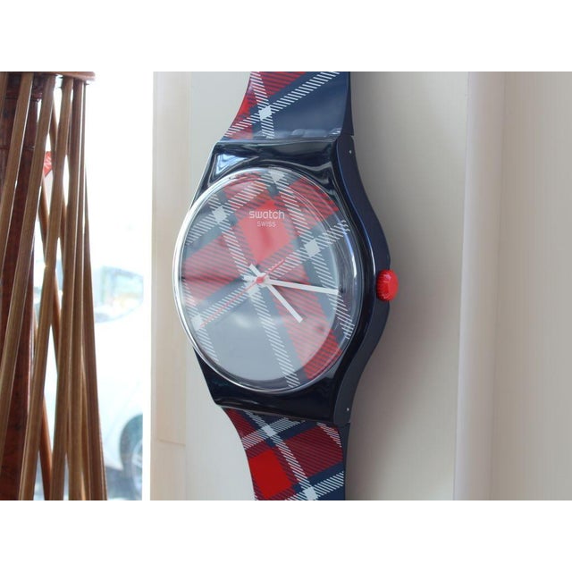 Maxi Tartan Wall Clock from Swatch, 1980 For Sale - Image 4 of 10