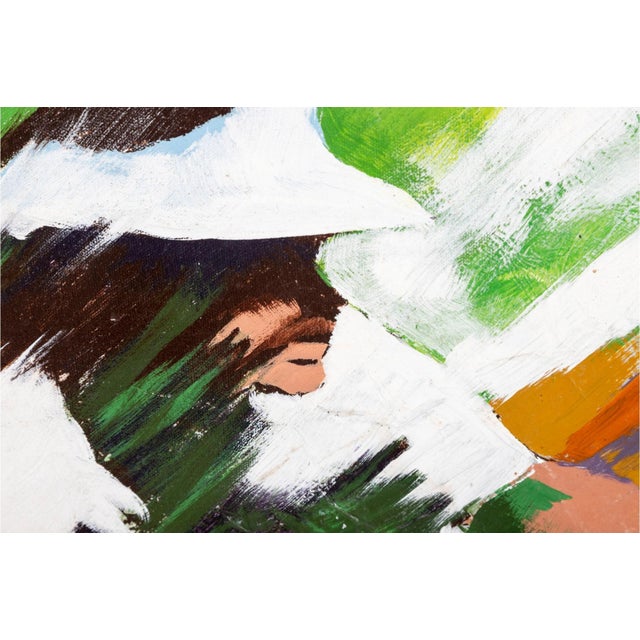 Early 21st Century Signed Contemporary Tennis Player, Mixed Media on Canvas For Sale - Image 5 of 6