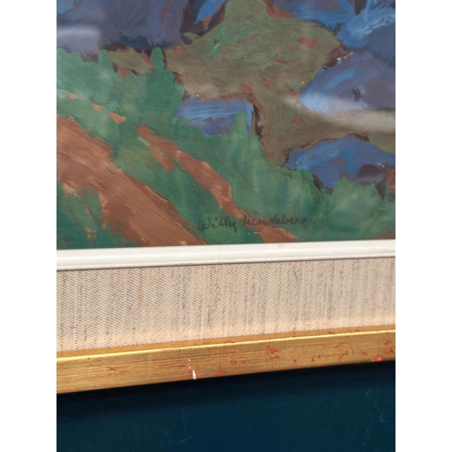 Willy Lindeberg, Landscape, 1950s, Gouache, Framed For Sale - Image 4 of 10