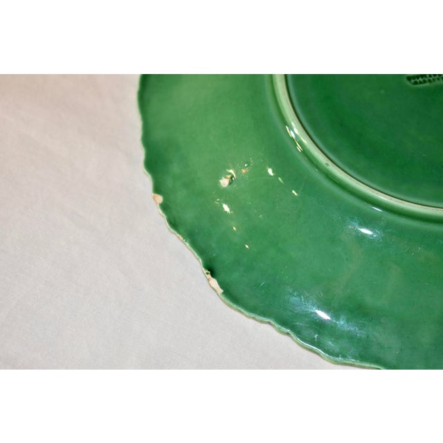 Green 19th Century Pair of Copeland & Garrett Majolica Plates For Sale - Image 8 of 10