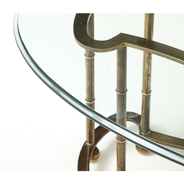 Metal 1970's Mastercraft Racetrack Brass Oval Coffee Table For Sale - Image 7 of 12
