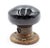 Traditional Antique Black Ceramic Brass Dummy Door Knob For Sale - Image 3 of 4