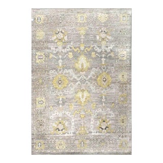 21st Century Turkish Oushak Wool 9x14 Gold, Ivory & Gray Handmade Area Rug #1144083 For Sale