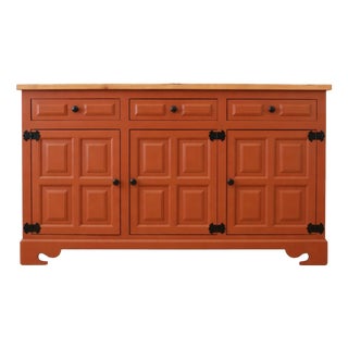 Spanish Castilian Narrow Sideboard, 1940s For Sale