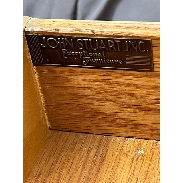 John Stuart Mid-Century Modern end table in pristine condition with minimal finish wear.