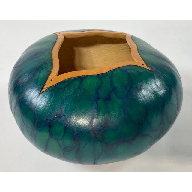 Vintage Handmade Painted Gourd Bowl For Sale - Image 9 of 9