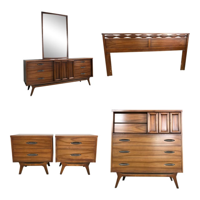 Mid Century Modern Walnut Bedroom Set
