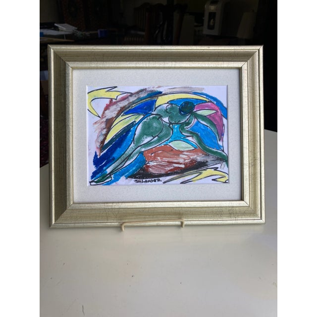 Erik Sulander 2020s “Angel” Original French Oil Pastels Drawing by Erik Sulander For Sale - Image 4 of 7