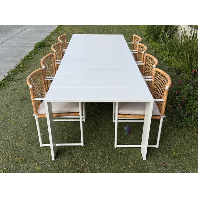 Harbour Outdoor Hayman Aluminum Dining Table, White For Sale - Image 12 of 12