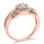 Contemporary 10K Rose Gold 3/4 Cttw Diamond Floral Cluster Head and Twisted Shank Cocktail Ring (H-I Color, SI1-SI2 Clarity) - Size 8 For Sale - Image 3 of 6