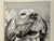 Original graphite pencil drawing by American artist and illustrator Theodore E. Schrock (1879–1952), depicting a retriever...