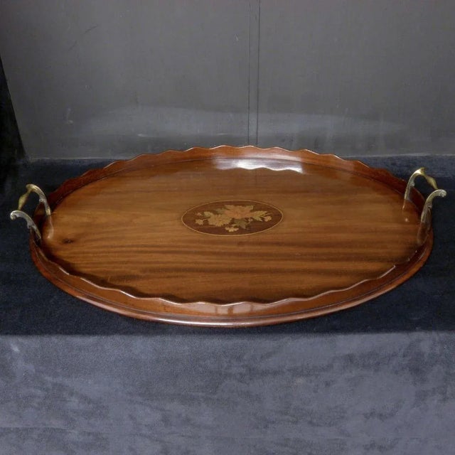 Edwardian Mahogany Drinks Tray For Sale - Image 9 of 9
