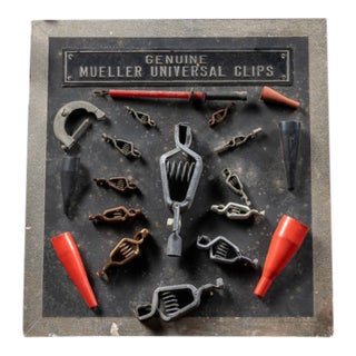 1940s Mueller Electric Universal Clips Store Display For Sale