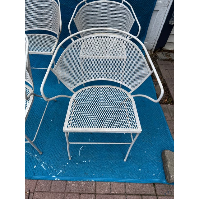 Vintage Mid Century Wrought Iron and Mesh Patio Set of 5 For Sale - Image 12 of 12