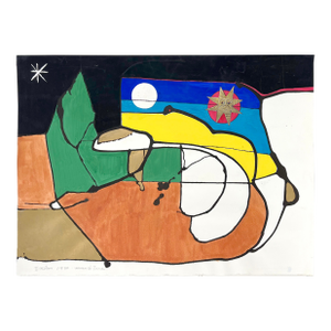 Modernist Abstract "Manan Du Terre" by Lt Milton 1987