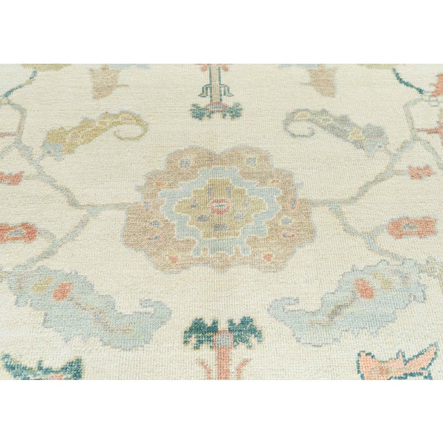 Contemporary Turkish Oushak Rug 8' x 9'10" For Sale - Image 3 of 4