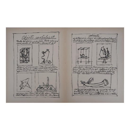 Alberto Giacometti, Moving and Mute Objects, 1952, Original Lithograph For Sale