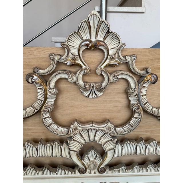 1950's Carved Spanish Rococo King Size Headboard in Silver by Mariano Garcia For Sale - Image 11 of 18
