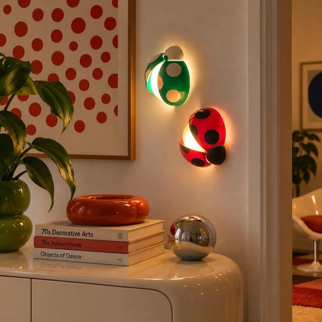 Lucinelle Ladybug Lamps by Jean-Pierre Vitrac for Co&Co, France, 1970s, Set of 2 For Sale - Image 14 of 15