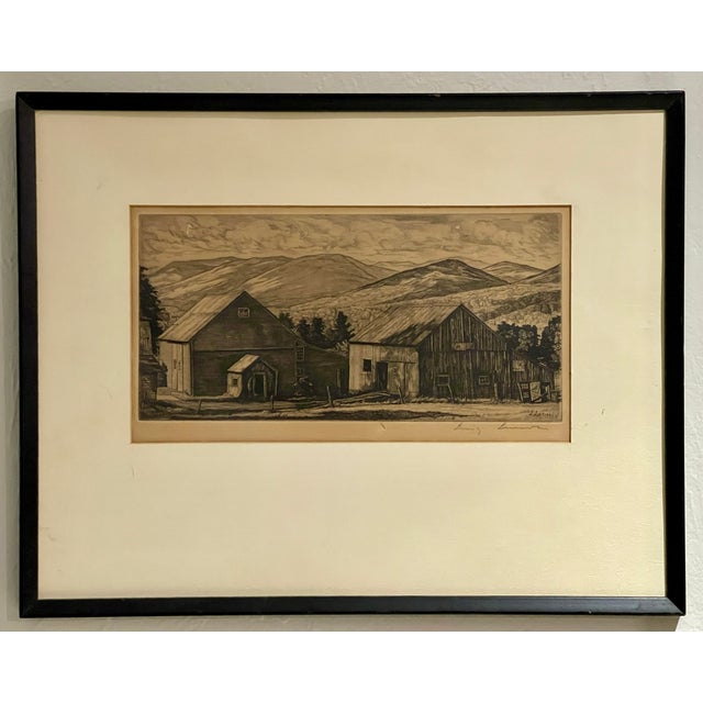 "Summer Shadows" signed etching by listed Italian-American artist Luigi Luccioni (1900-1988). This beautifully detailed...