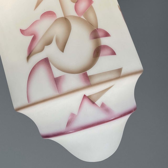 Art Deco Frosted Glass & Burnished Metal Flush Mount, Germany, 1930s For Sale - Image 9 of 16