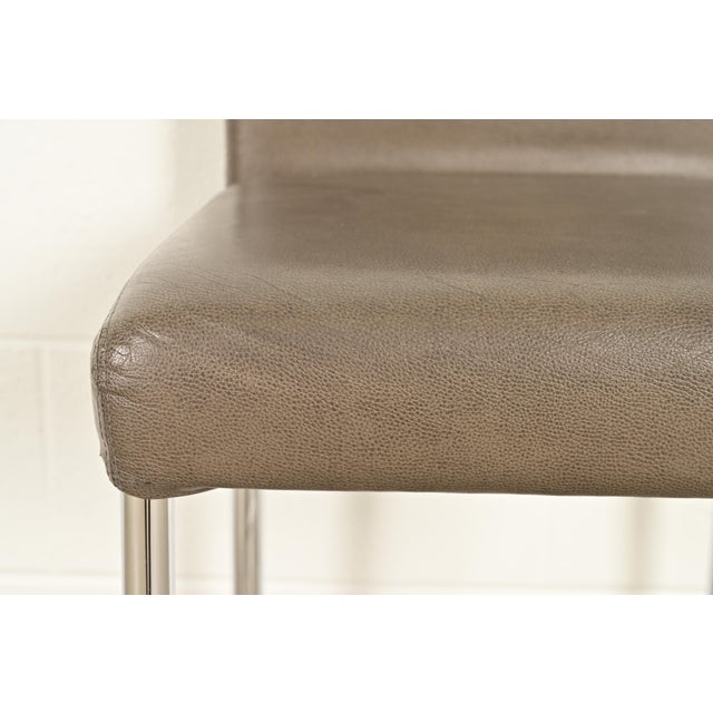 Chrome Steelcase Coalesse Modern Leather and Chrome Bar Stools, Set of Four For Sale - Image 8 of 13