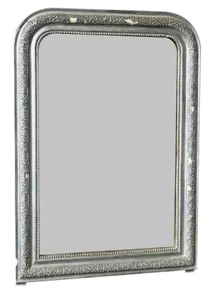 Large Napoleon III Silver Mirror, 1890s