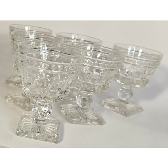 Glittering Vintage Cordial Goblets- Set of Six For Sale - Image 4 of 8