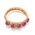 Gemstone Bochic “Capri” Vintage Multi Ruby & Topaz Bracelet Set In 18K Gold & Silver For Sale - Image 7 of 9