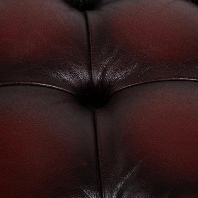 Leather and Wood Chesterfield Armchairs and Ottoman, Set of 2 For Sale - Image 12 of 18