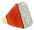1970s Italian 18k Gold Coral & 1.50 Carat Diamond Cocktail Ring, Size 7.25 For Sale