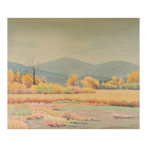1929 California Fall Landscape Watercolor Painting by Ethel Davis