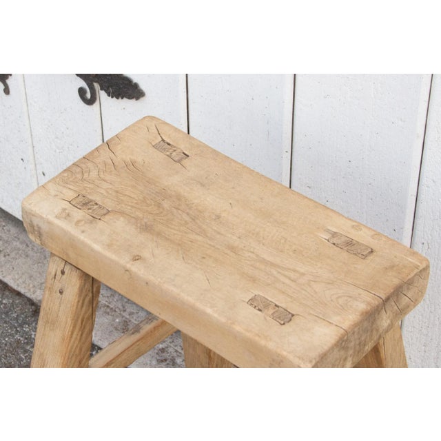 Asian Bleach Wood End Table For Sale In Los Angeles - Image 6 of 11