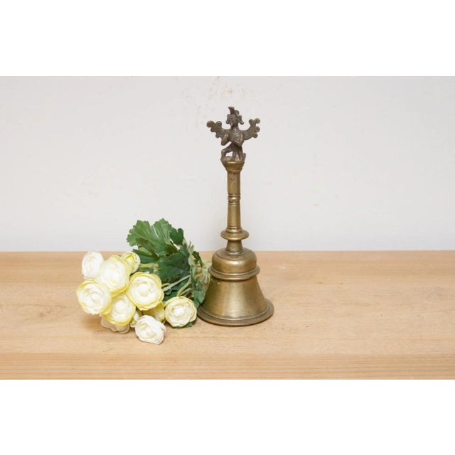 Metal Tall Antique Indian Garuda Bronze Bell For Sale - Image 7 of 7