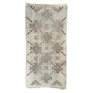 Small Moroccan Distressed Tribal Rug, 1940s For Sale