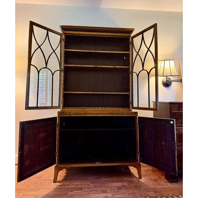 c. 1800 George III Polychromed Bureau Bookcase For Sale - Image 4 of 12