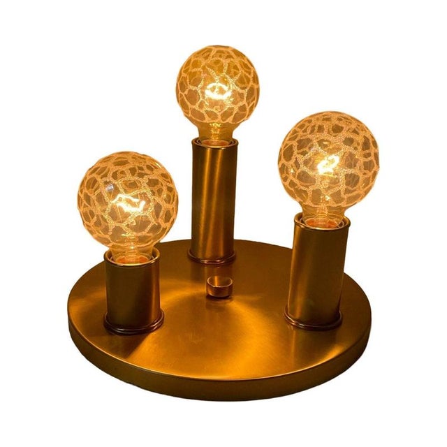 Regency Brass Ceiling Lamp with Patterned Bulbs from Helestra, Germany, 1980s For Sale - Image 4 of 9