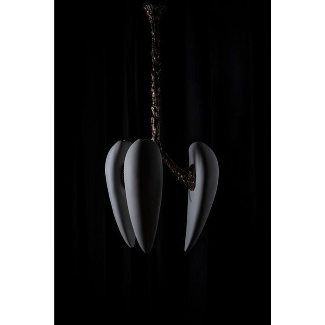 Metal LV-426 Balanced Pendant Light in Patinated Cast Bronze by William Guillon For Sale - Image 7 of 18