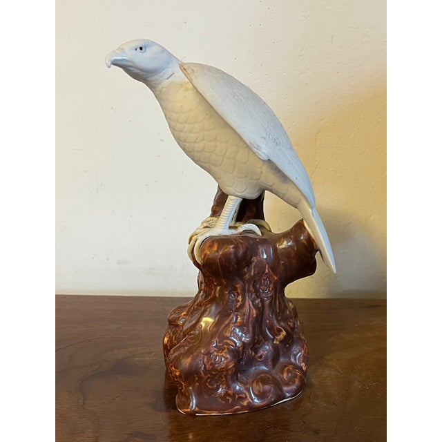 Antique 19th Century Japanese Meiji Porcelain Figure of a Hawk For Sale - Image 4 of 14