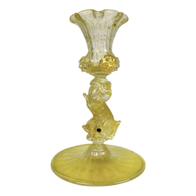 Vintage Murano Glass Candlestick from Barovier & Toso For Sale