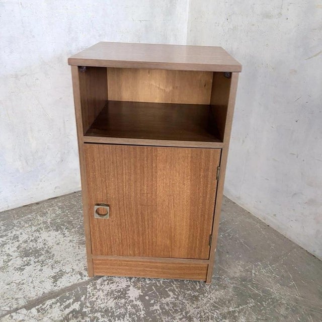 Mid-Century American Teak Bedside Cabinet with Open Shelf For Sale - Image 4 of 7