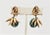 1960s Vintage 1960s Jewels by Julio Goldtone Green Art Glass Tassel Clip Earrings - 2 Pieces For Sale - Image 5 of 8