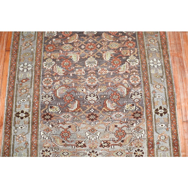 Textile Early 20th Century Persian Malayer Wide Herati Runner - 4'1" x 16'11" For Sale - Image 7 of 10